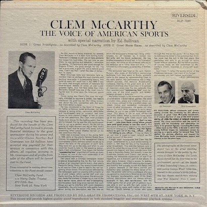 Clem McCarthy-The Voice of American Sports (Vinyl, LP 1962)