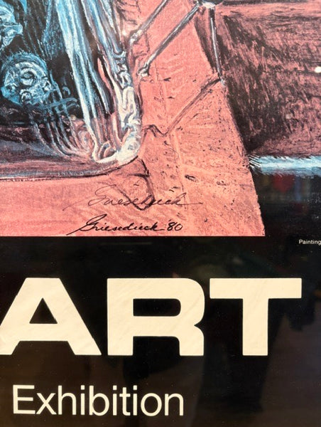 Signed and Dated Ellen Griesedieck and Sam Posey "Auto Art" Exhibition Poster (1980)