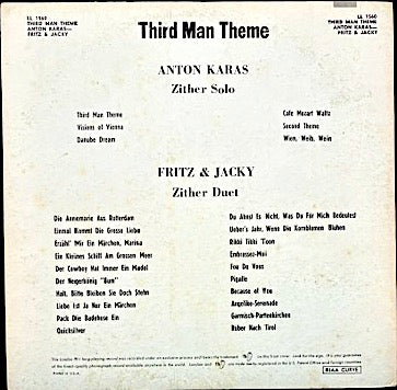 Anton Karas, Fritz and Jacky, 3rd Man Theme (Vinyl, 1957)