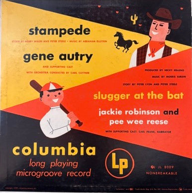 Gene Autry / Jackie Robinson & Pee Wee Reese- Stempede / Slugger at Bat (1949 Vinyl LP)