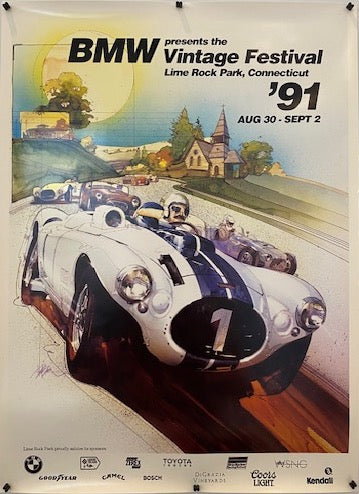 BMW Vintage Festival, Lime Rock Park Poster (1991)