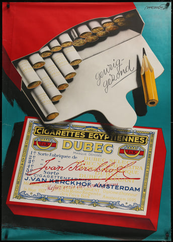 Dubec Cigarettes, Dutch Advertising Poster (ca., 1950's)