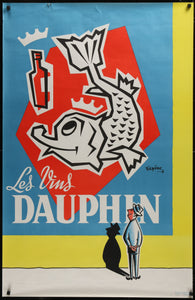 Les Vins DAUPHIN French Wine Advertising Poster (ca., 1950's)