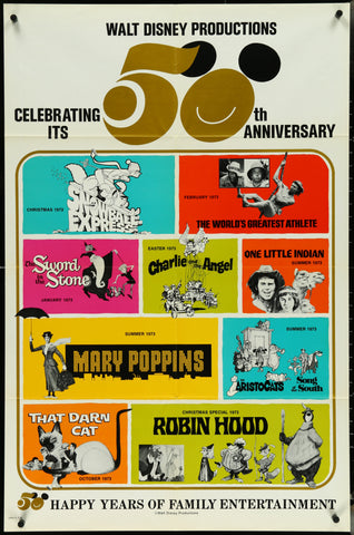 Walt Disney Productions 50th Anniversary (1973 1Sh)