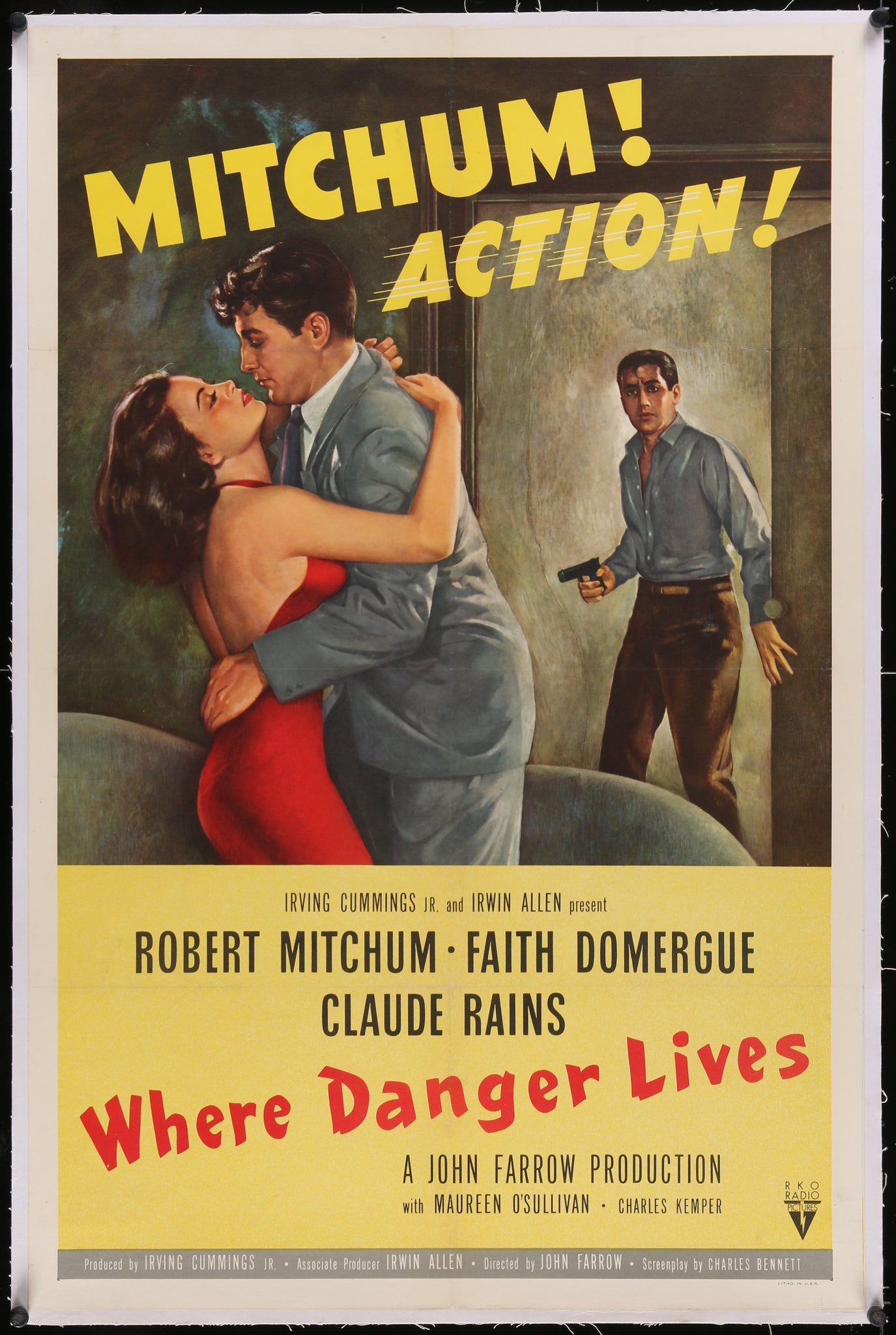 Where Danger Lives (1950 Linen-Backed 1Sh)