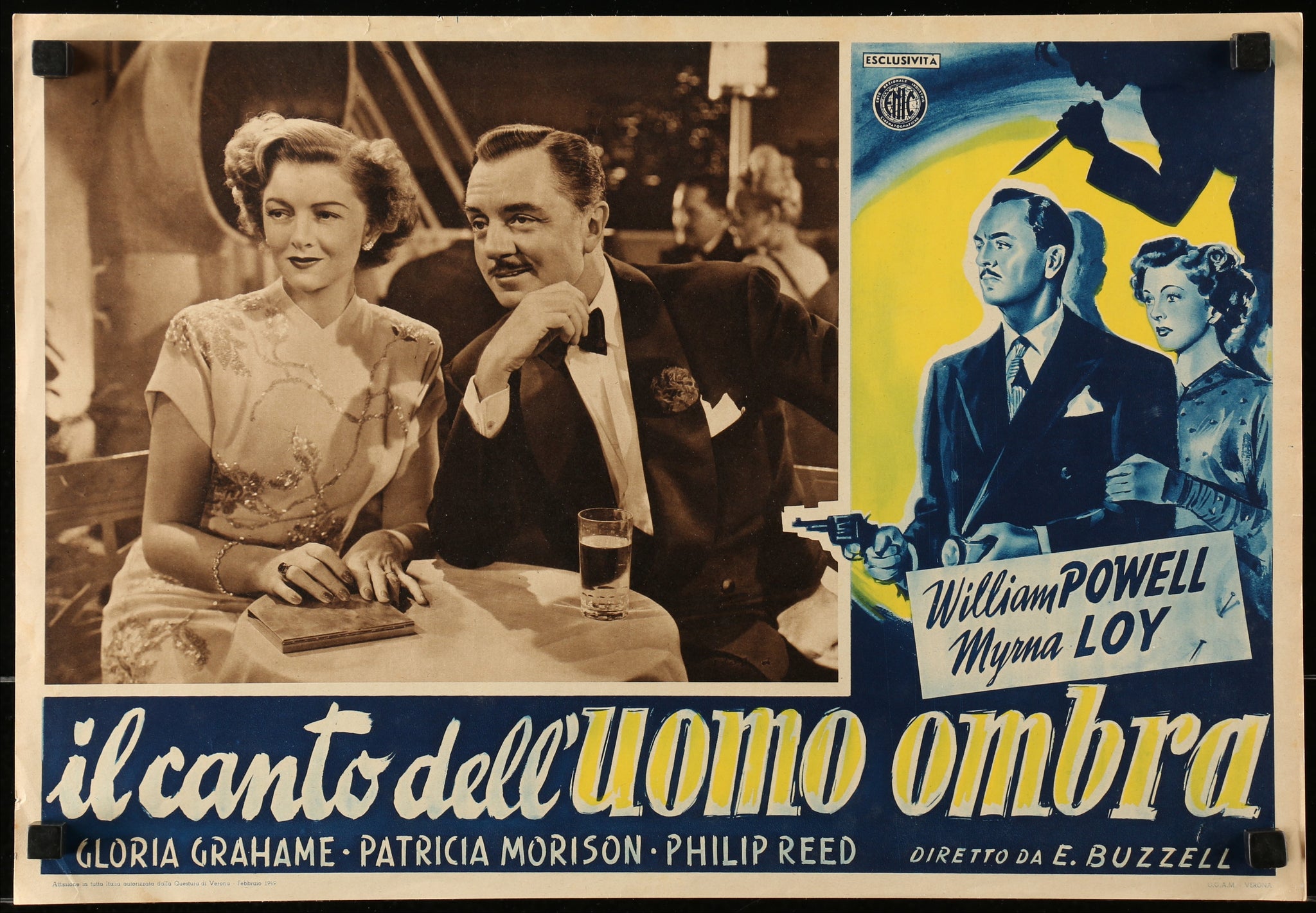 il canto dell Uomo Ombra "Song of the Thin Man" (1949 Italian Photobusta)
