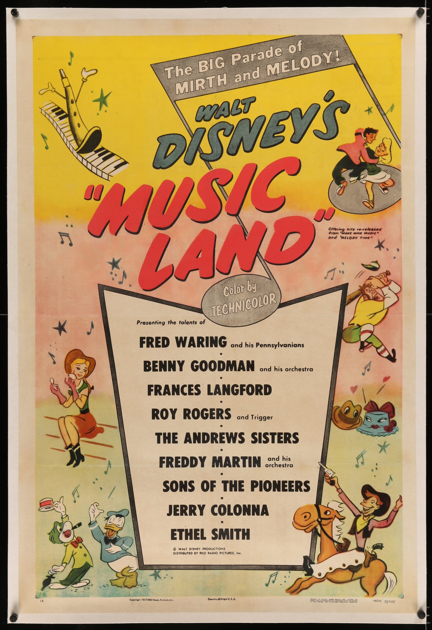 Walt Disney's "Music Land" (1955 Linen 1Sh)
