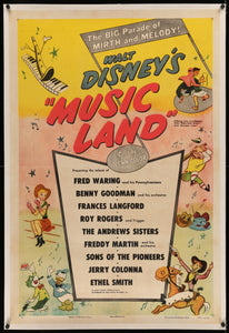 Walt Disney's "Music Land" (1955 Linen 1Sh)