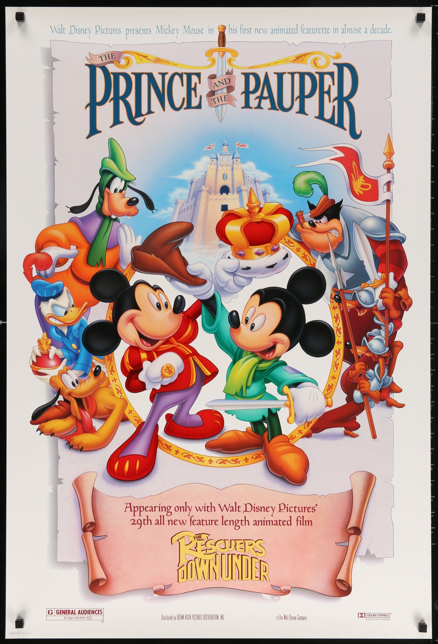 Prince and the Pauper / Rescuers Down Under (1990 1Sh)