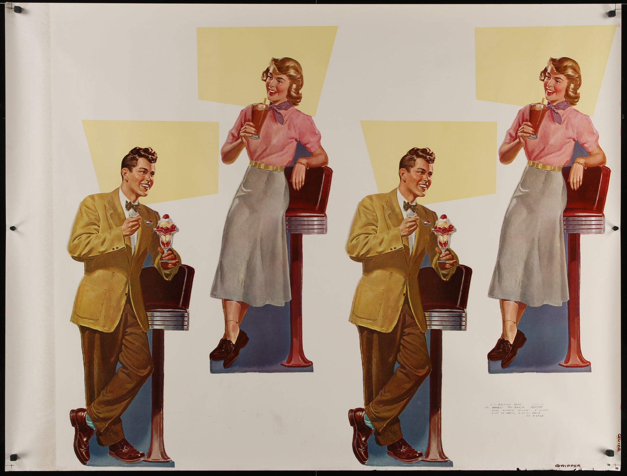 Ice Cream Printer's Test Poster (1950)